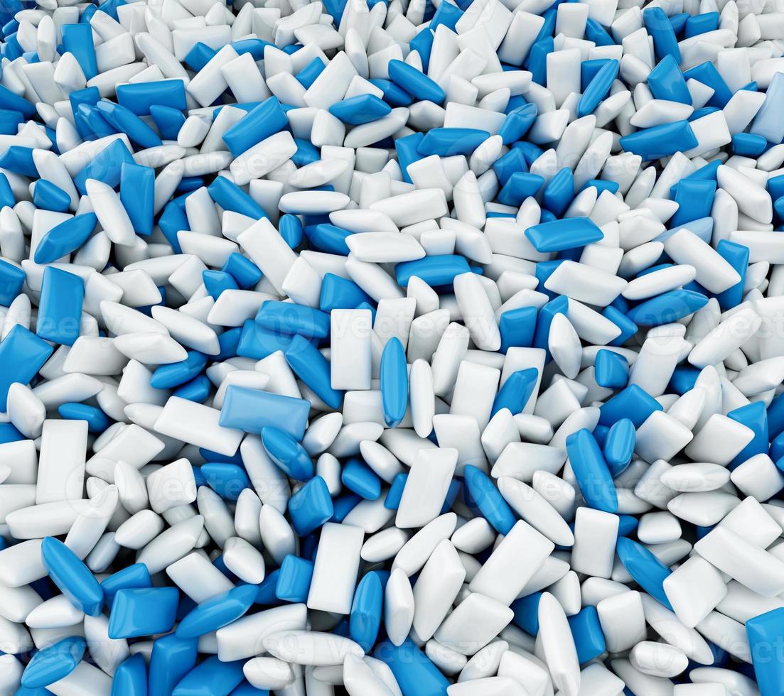 Mint Gum. colorful confectionary background of candy gums in Blue and white Color 3d illustration photo