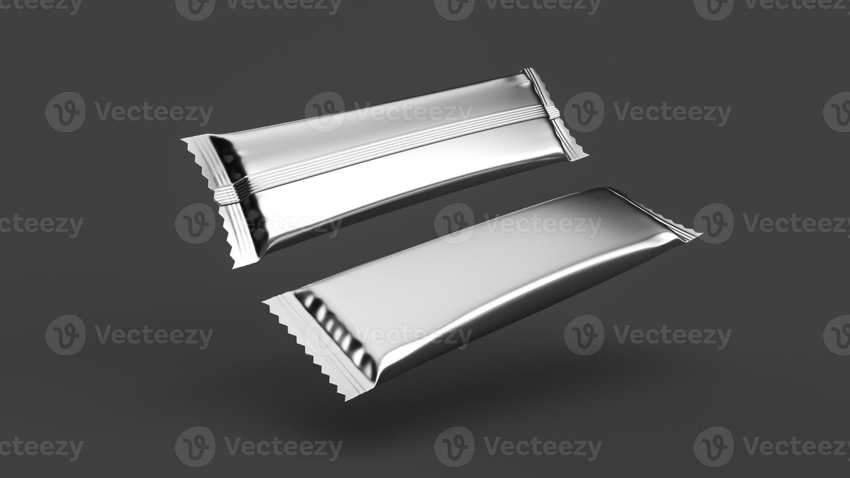 Universal mockups of blank packaging sticks. Front and back view. isolated on Dark background 3d illustration photo