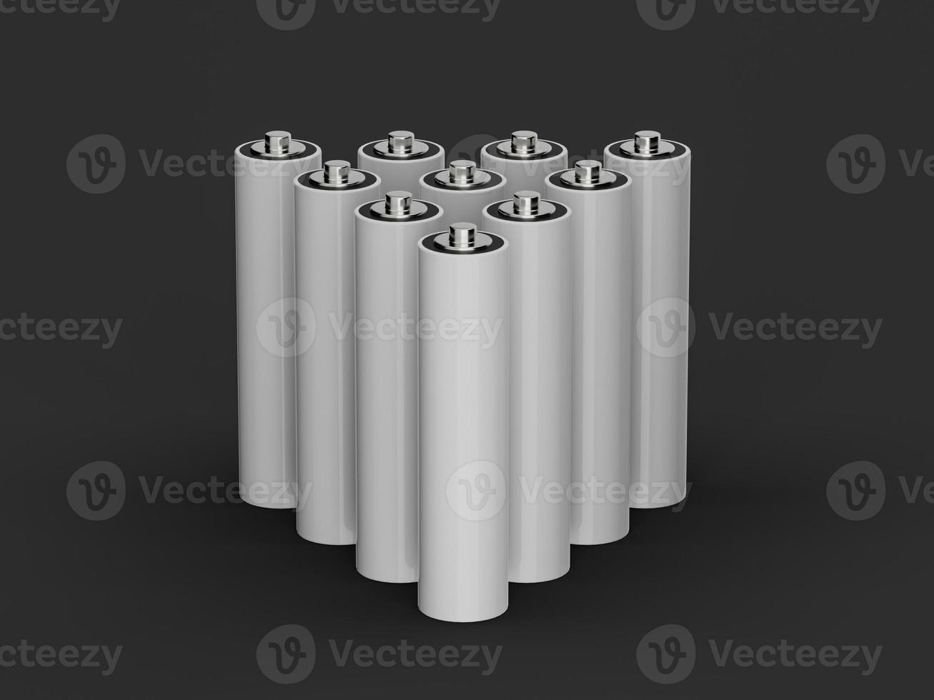 AAA Size battery isolated on white background blank rechargeable battery aa or aaa size 3d illustration photo