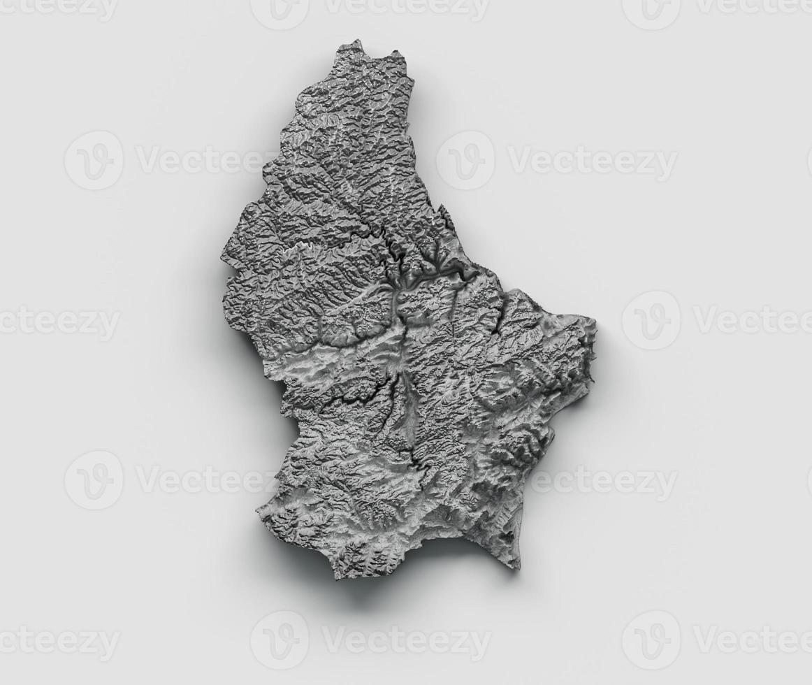 Luxembourg Map Shaded relief Color Height map on the sea Blue Background 3d illustration photo