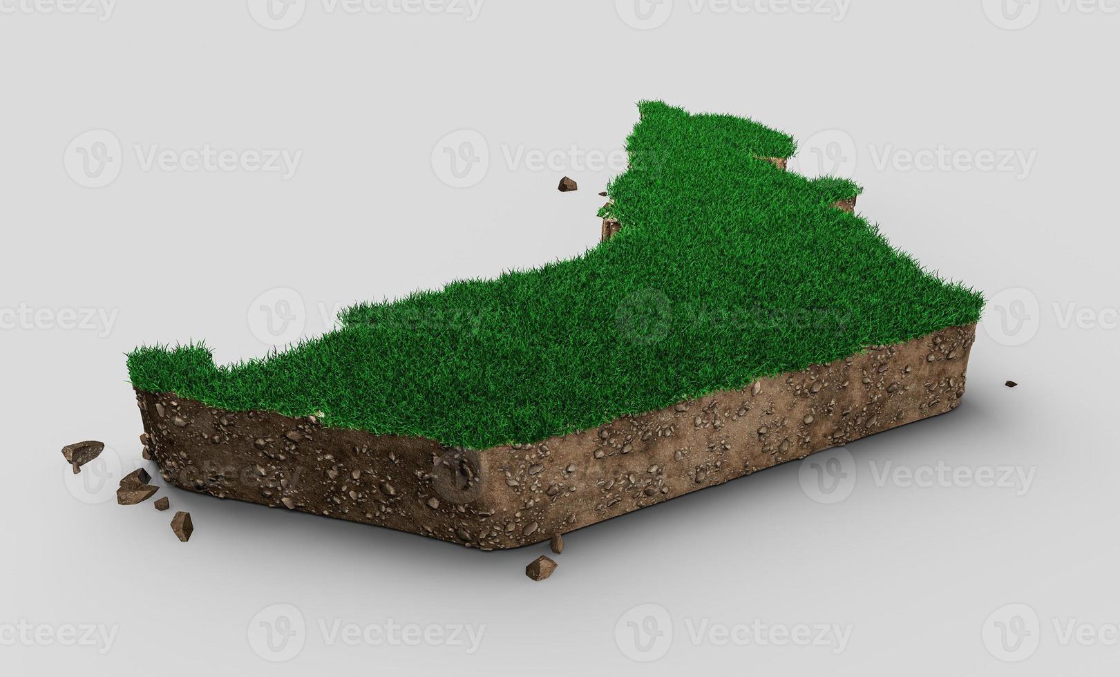 Dubai UAE Map Grass and ground texture 3d illustration photo