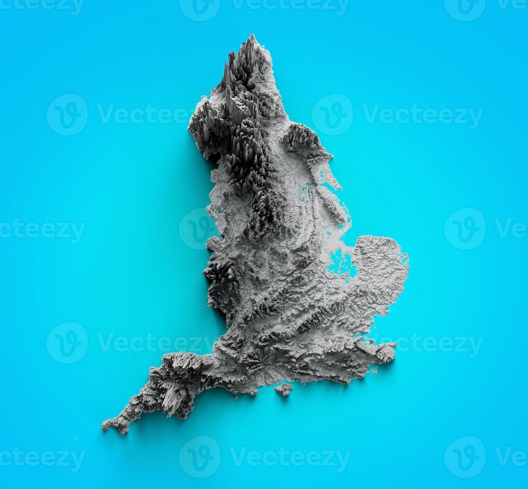 Relief map of United Kingdom. England Map on Blue Background 3d illustration photo