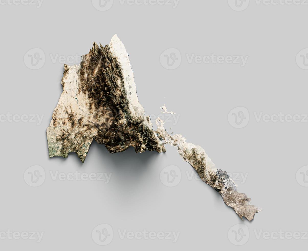 Eritrea Map 3d Relief map isolated 3D Illustration photo