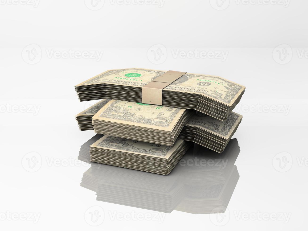 Dollar bills on white photo