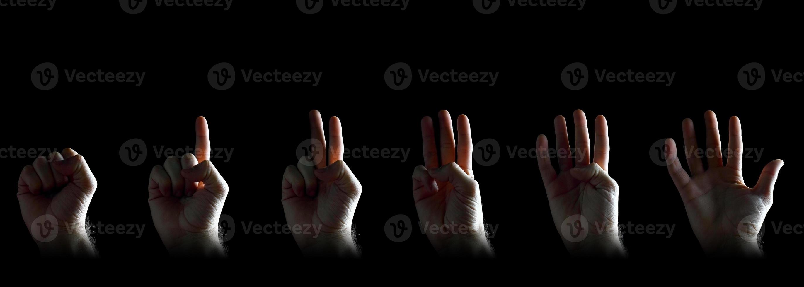 Set of gesturing hands photo