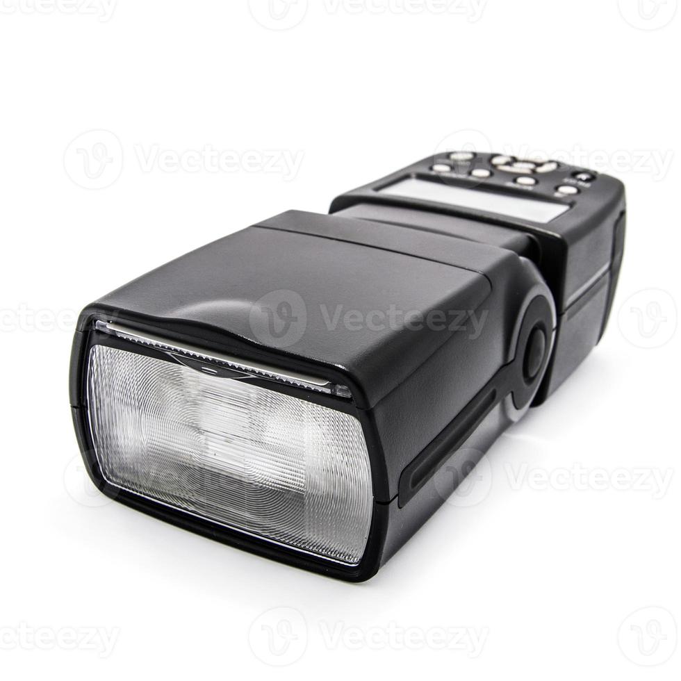 Digital flash on white photo