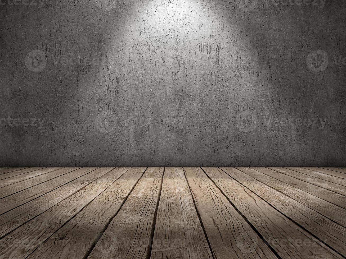 Spot light wood floor photo