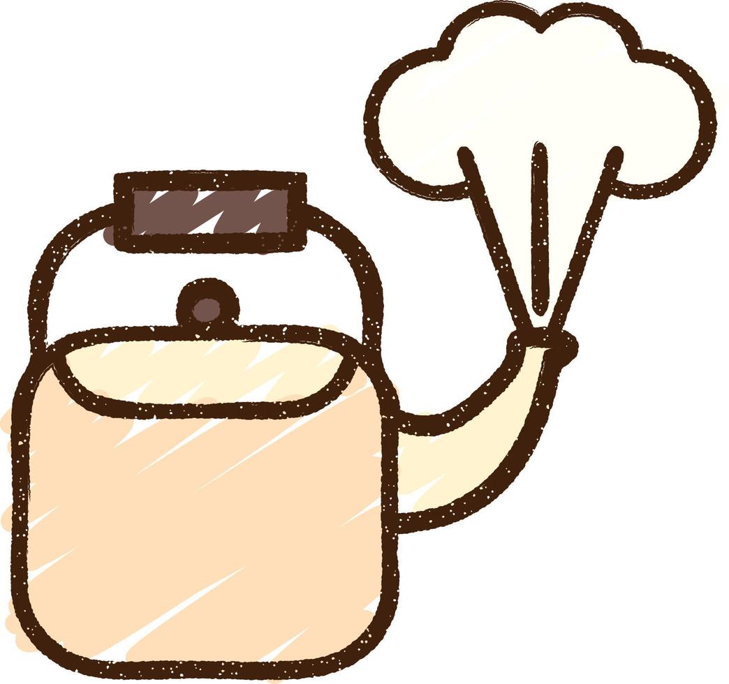 Boiling Kettle Chalk Drawing vector