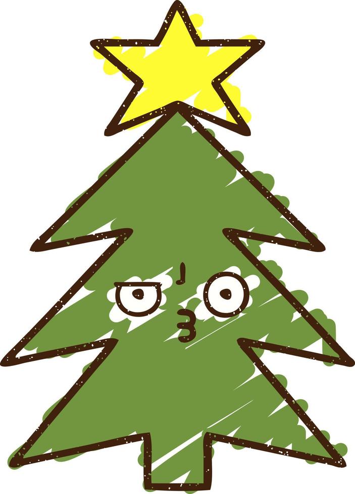 Christmas Tree Chalk Drawing vector