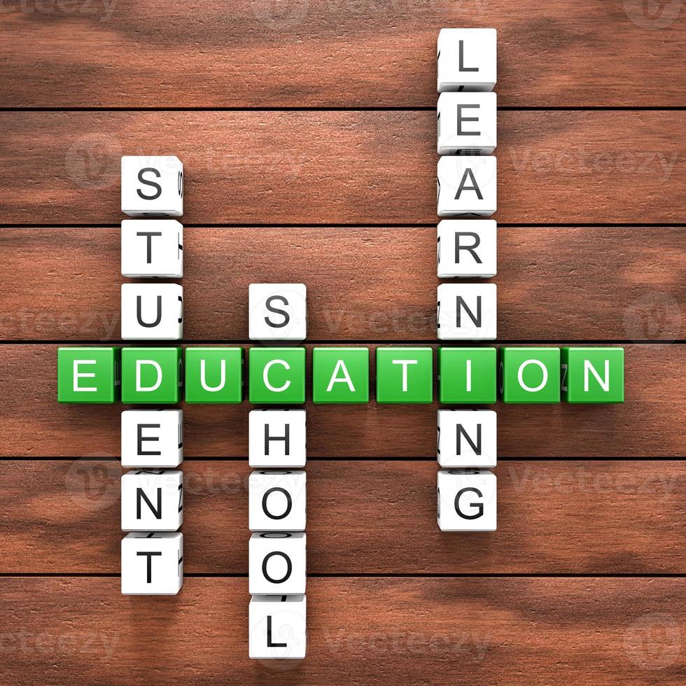 Education crossword table photo