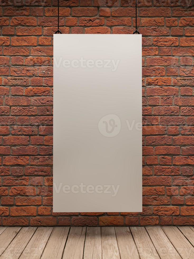 White board on brick wall photo