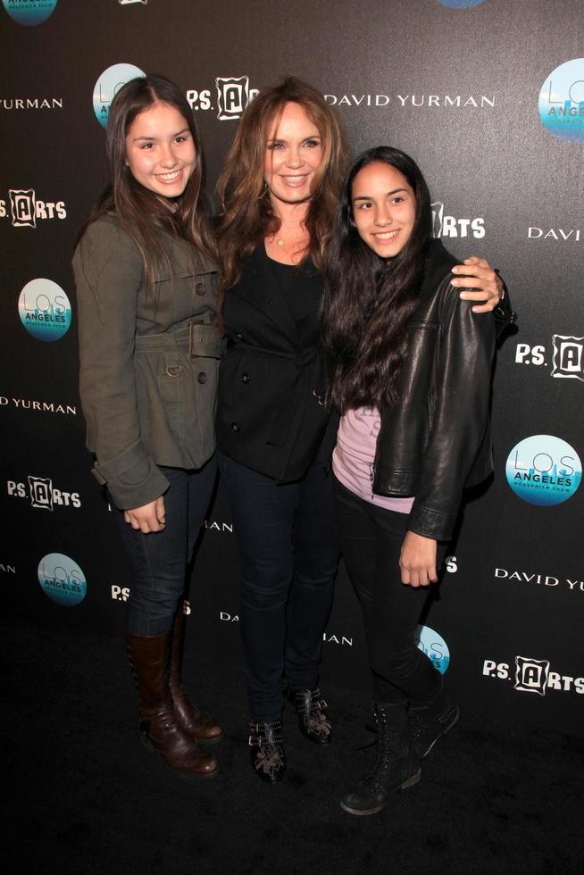LOS ANGELES, MAY 4 - Catherine Bach, daughters arrives at the P S Arts and David Yurman Evening of Modernism at Barker Hanger on May 4, 2012 in Santa Monica, CA photo