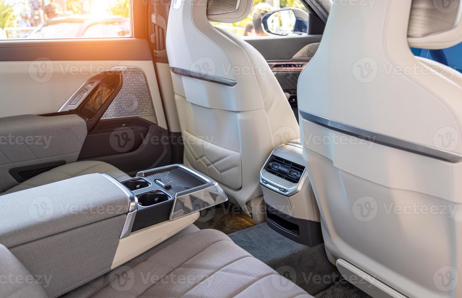 New model design of modern spacious suv with leather luxury car interior photo