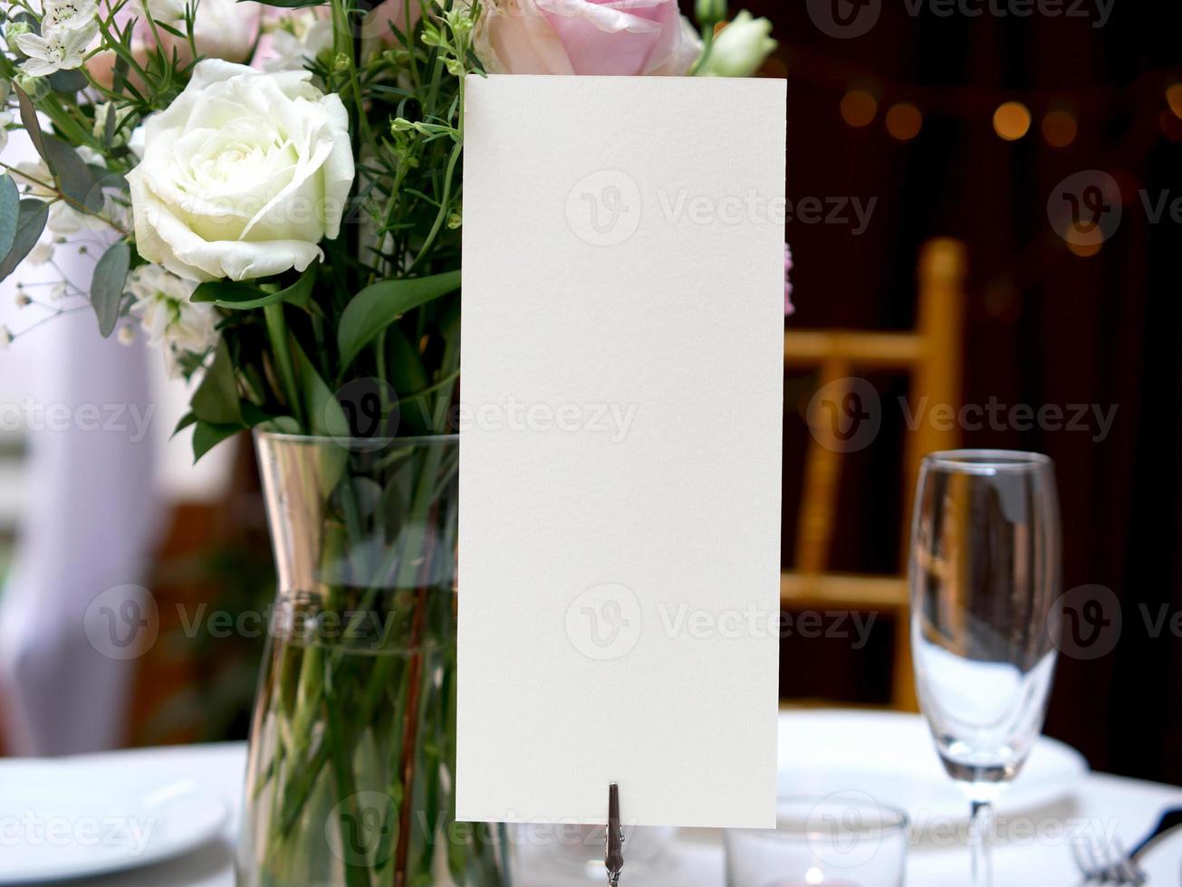 Mockup white blank space card with clipping path photo