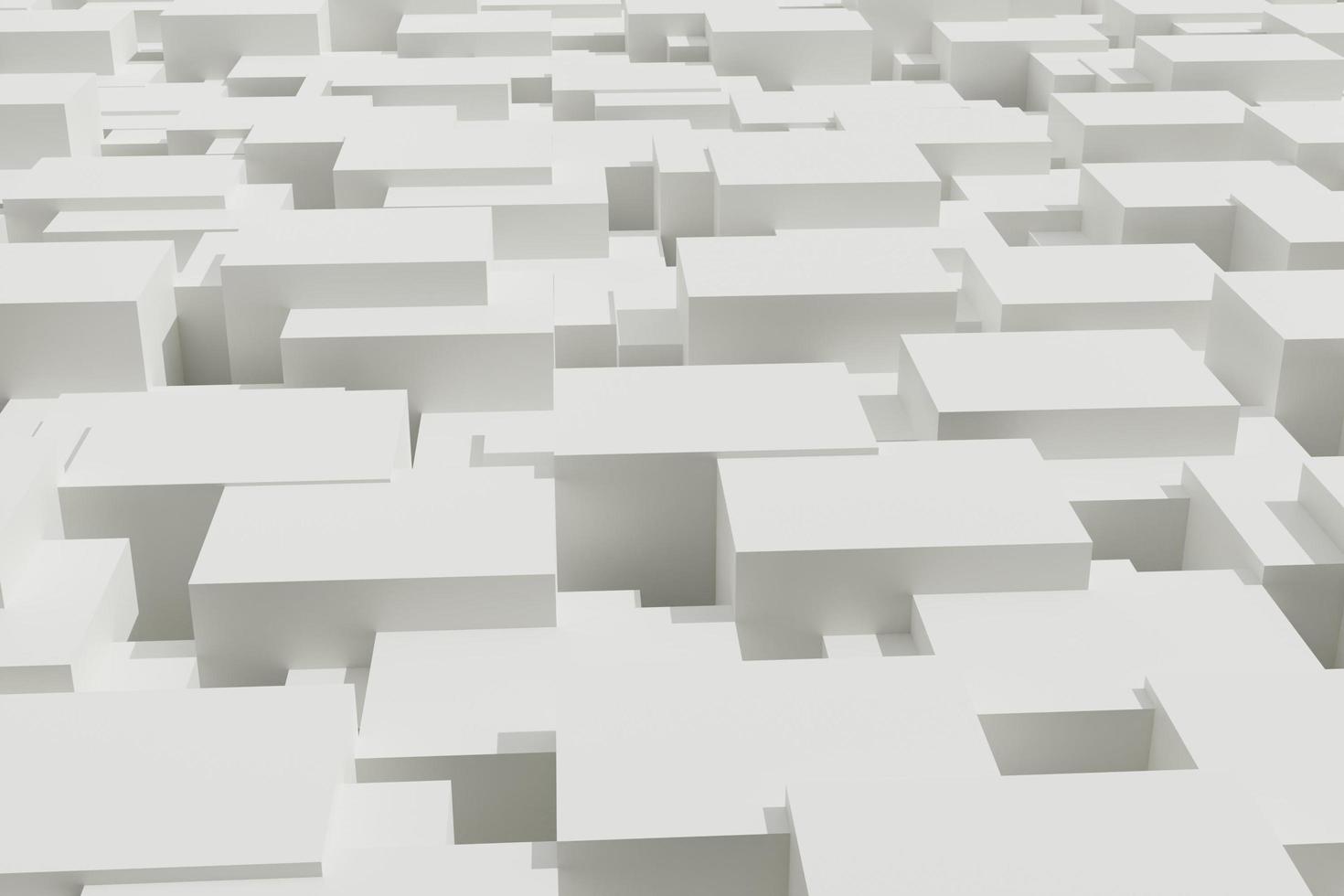 3d rendering geometric blocks on white background photo