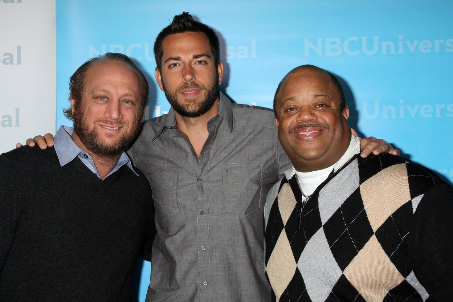 LOS ANGELES, JAN 6 - Scott Krinsky, Zachary Levi, Mark Christopher Lawrence arrives at the NBC Universal All-Star Winter TCA Party at The Athenauem on January 6, 2012 in Pasadena, CA photo