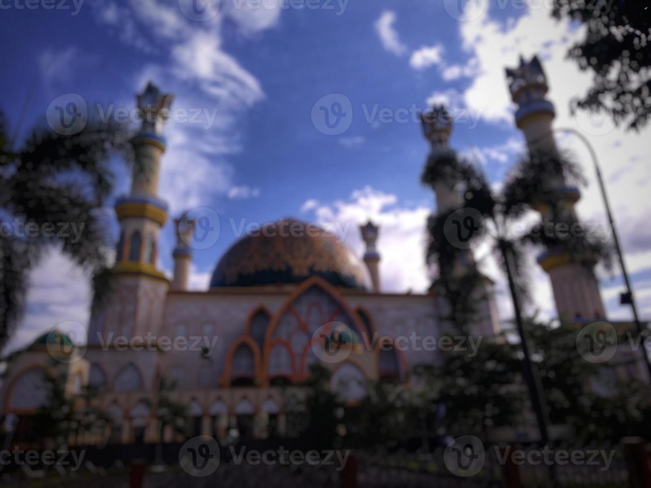 Defocused abstract background of mosque dome photo