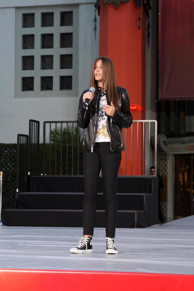 LOS ANGELES, JAN 26 - Paris Jackson speaks at the Michael Jackson Immortalized Handprint and Footprint Ceremony at Graumans Chinese Theater on January 26, 2012 in Los Angeles, CA photo