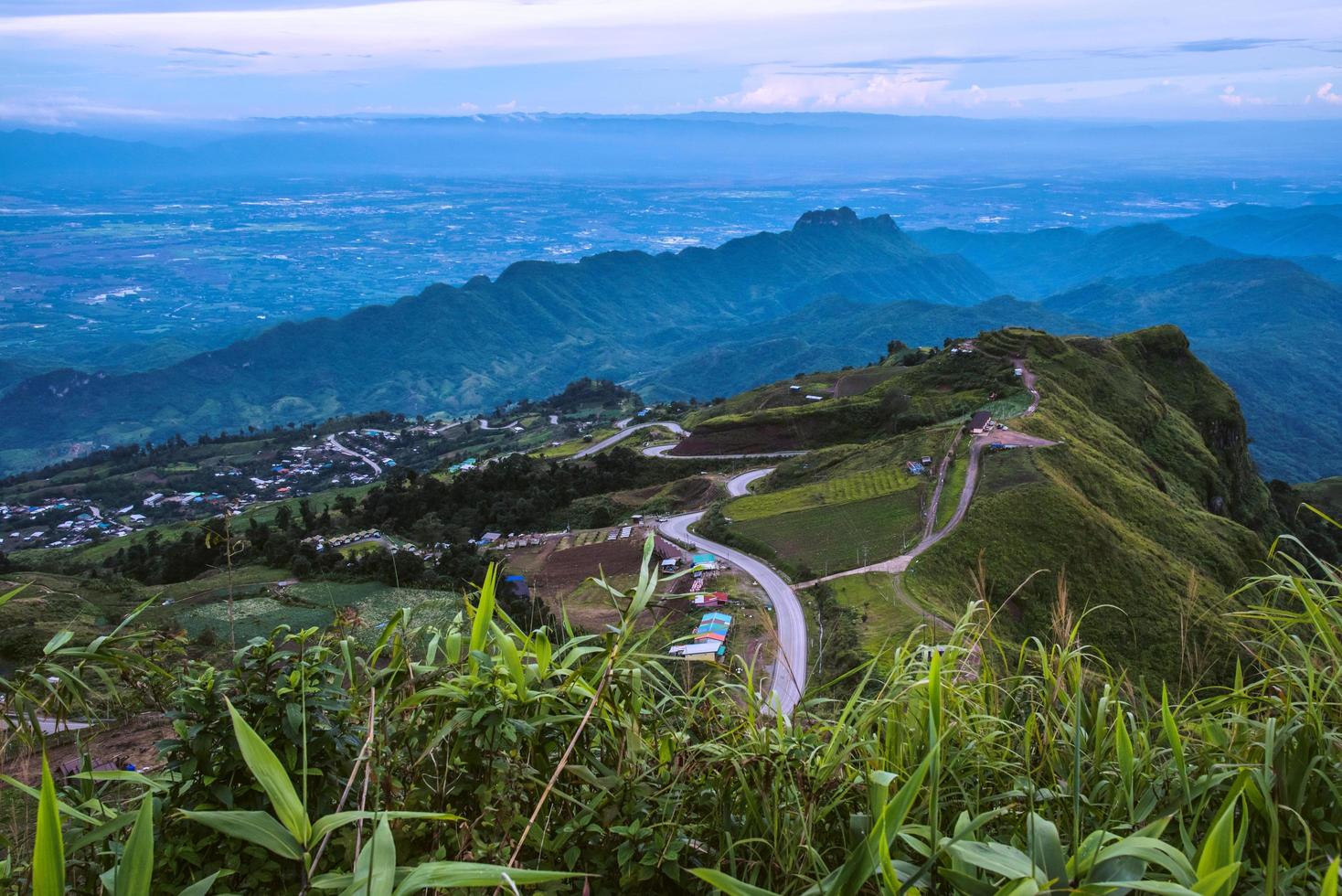 Landscape on mountain village Refreshing in the rainy season. Beautiful clouds photo