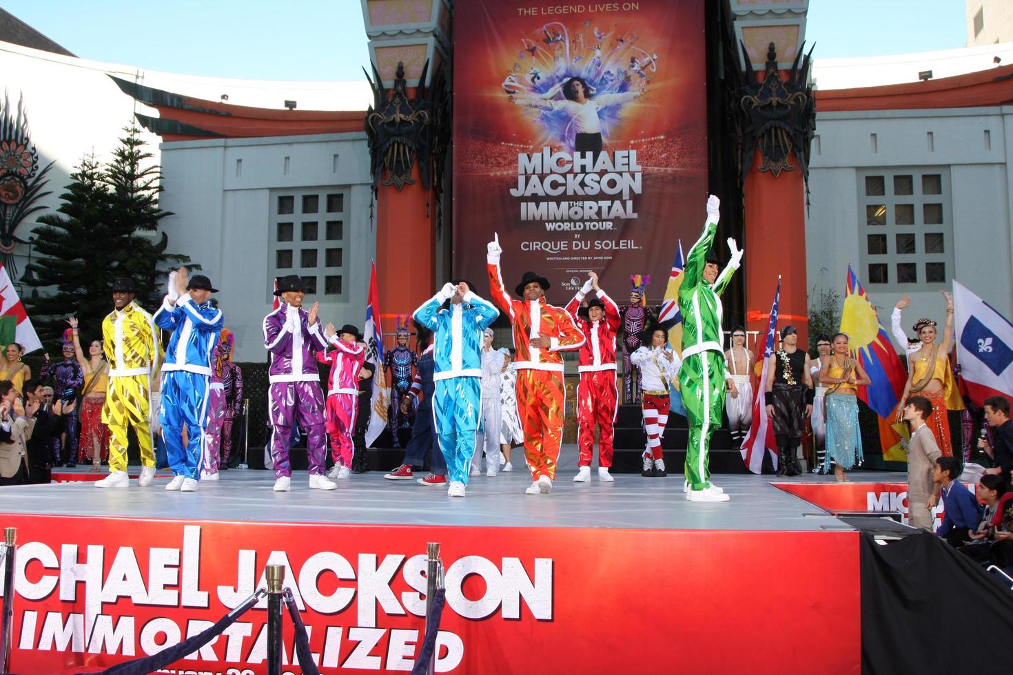 LOS ANGELES, JAN 26 - Cirque du Soleil Immortal Troupe perform at the Michael Jackson Immortalized Handprint and Footprint Ceremony at Graumans Chinese Theater on January 26, 2012 in Los Angeles, CA photo
