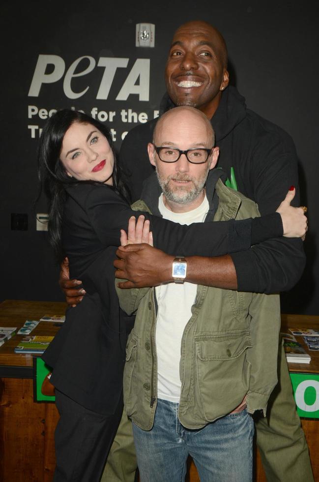 los angeles, 30 de enero - jodi lyn o keefe, moby, john salley en la fiesta peta superbowl en el edificio peta s bob barker el 30 de enero de 2016 en los angeles, ca foto