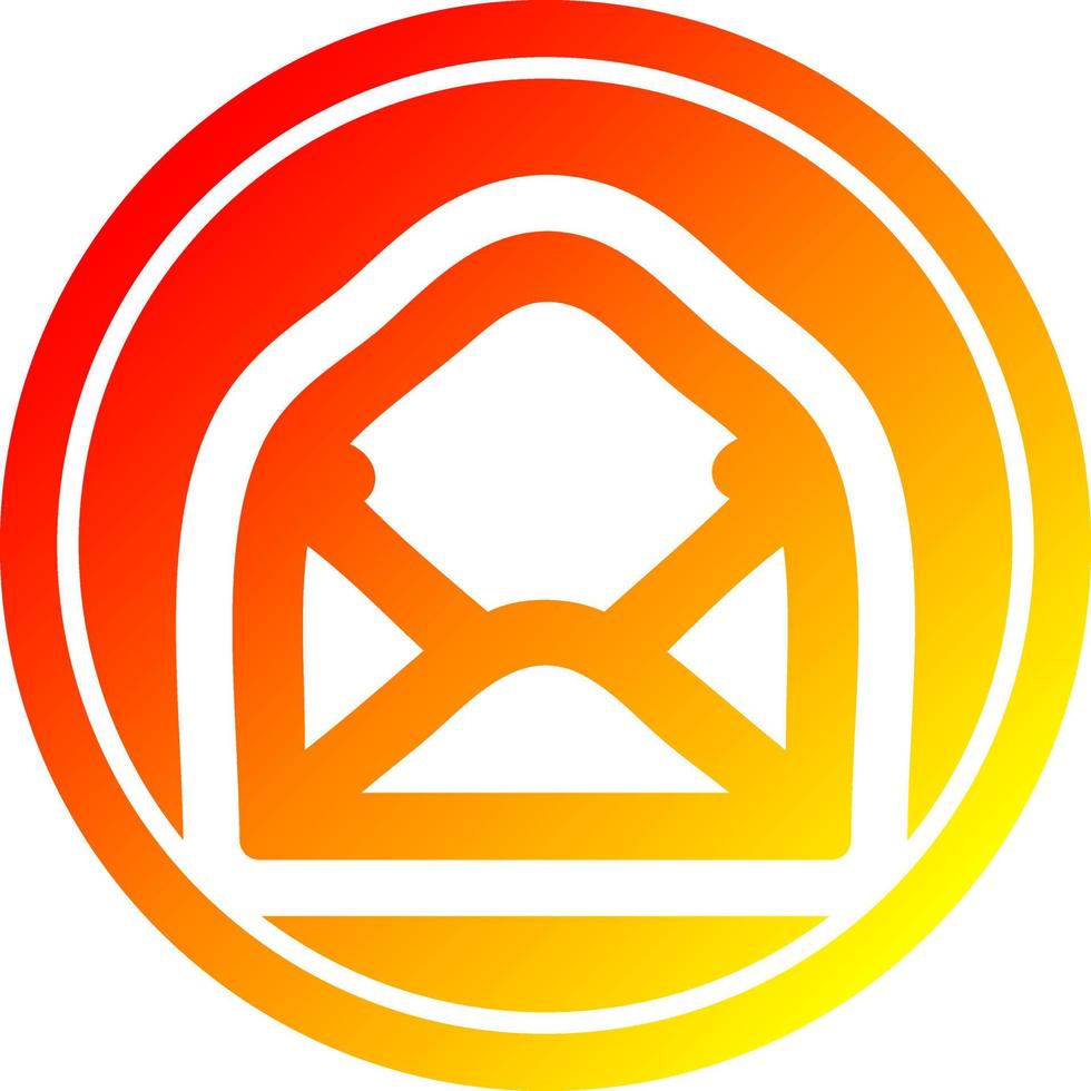 envelope letter circular in hot gradient spectrum vector