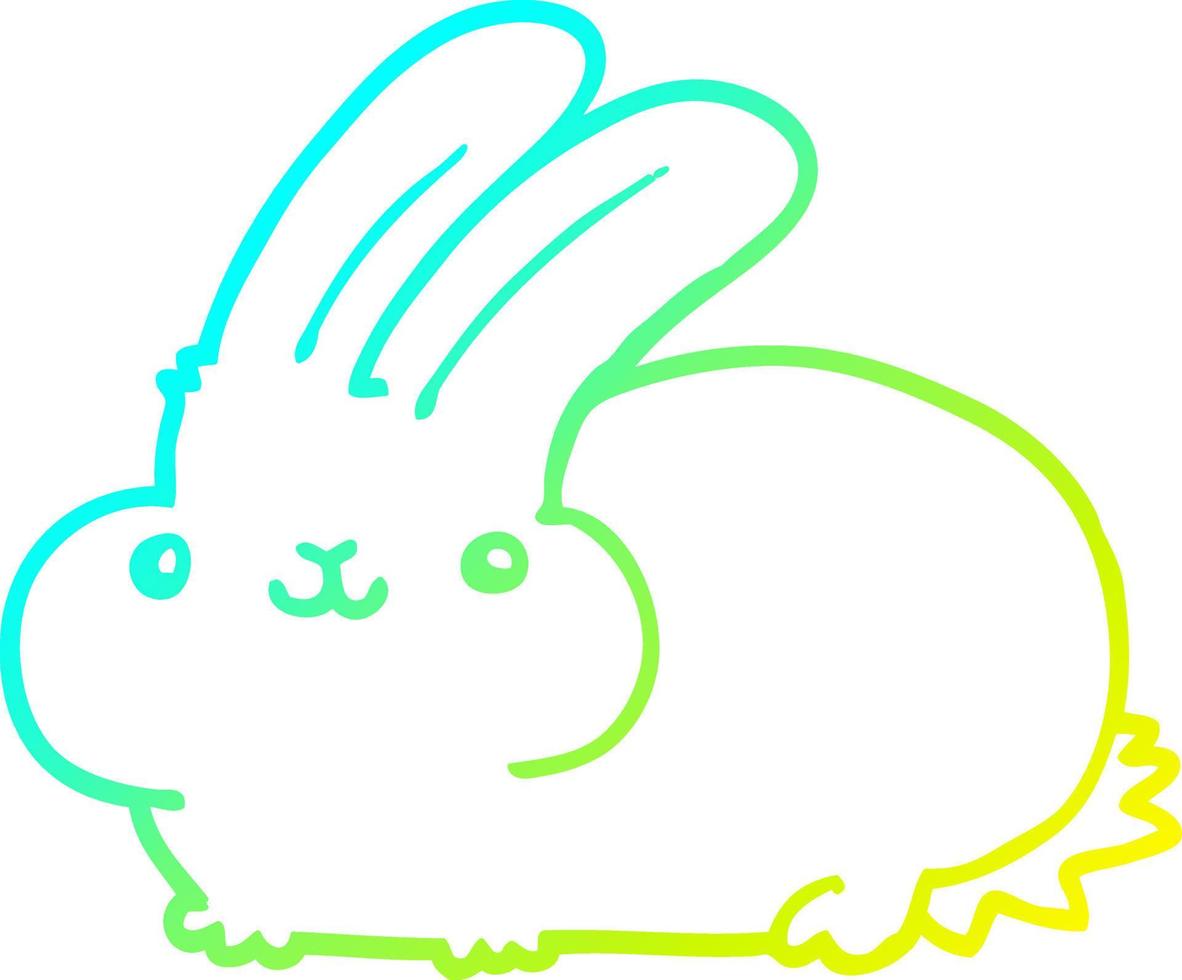 cold gradient line drawing cartoon rabbit vector
