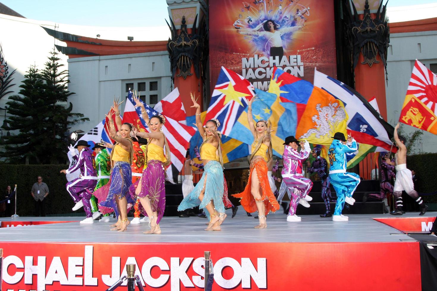 LOS ANGELES, JAN 26 - Cirque du Soleil Immortal Troupe perform at the Michael Jackson Immortalized Handprint and Footprint Ceremony at Graumans Chinese Theater on January 26, 2012 in Los Angeles, CA photo