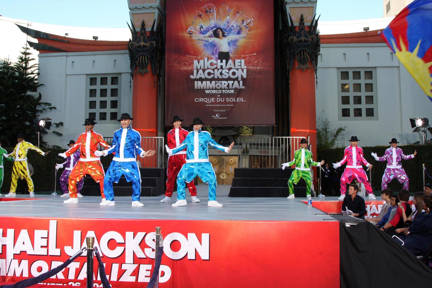 LOS ANGELES, JAN 26 - Cirque du Soleil Immortal Troupe perform at the Michael Jackson Immortalized Handprint and Footprint Ceremony at Graumans Chinese Theater on January 26, 2012 in Los Angeles, CA photo