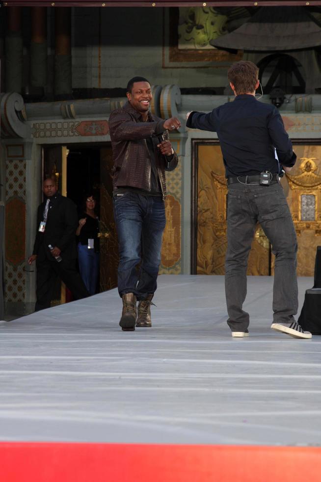 LOS ANGELES, JAN 26 - Chris Tucker performs at the Michael Jackson Immortalized Handprint and Footprint Ceremony at Graumans Chinese Theater on January 26, 2012 in Los Angeles, CA photo