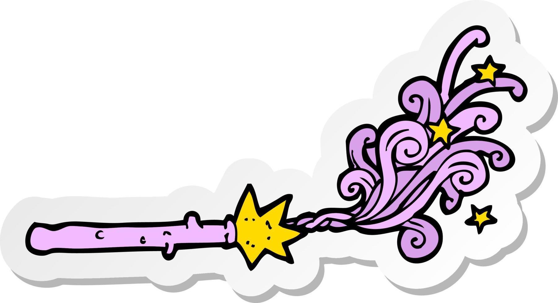 sticker of a cartoon magic wand vector