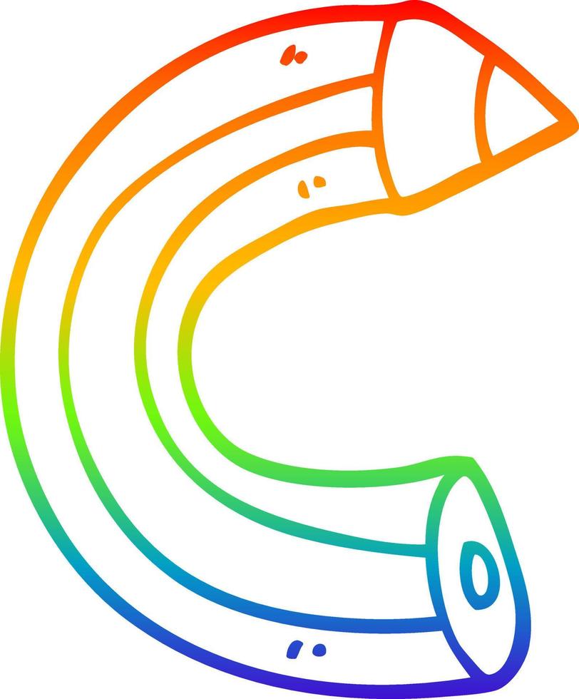 rainbow gradient line drawing cartoon colored pencil vector
