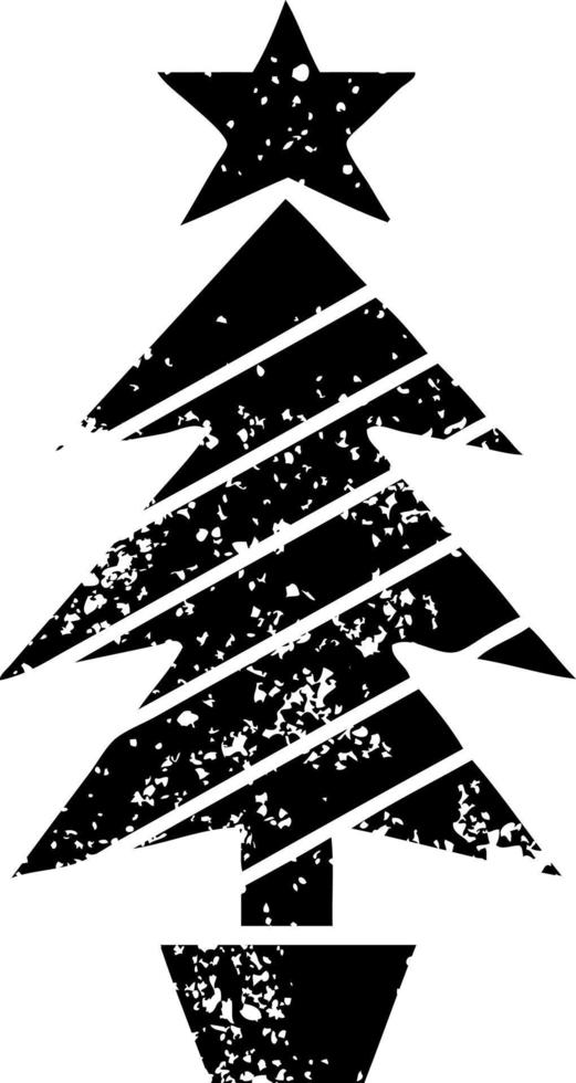 distressed symbol christmas tree vector