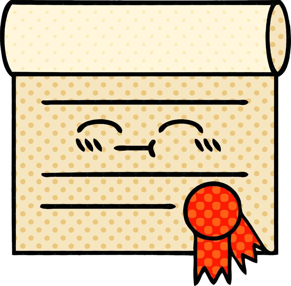 comic book style cartoon certificate vector