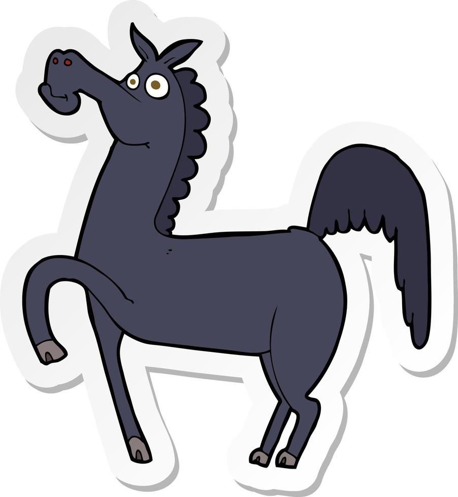 sticker of a funny cartoon horse vector