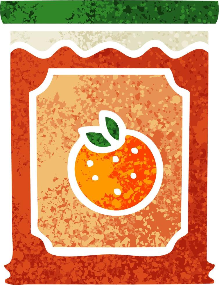 quirky retro illustration style cartoon jar of marmalade vector