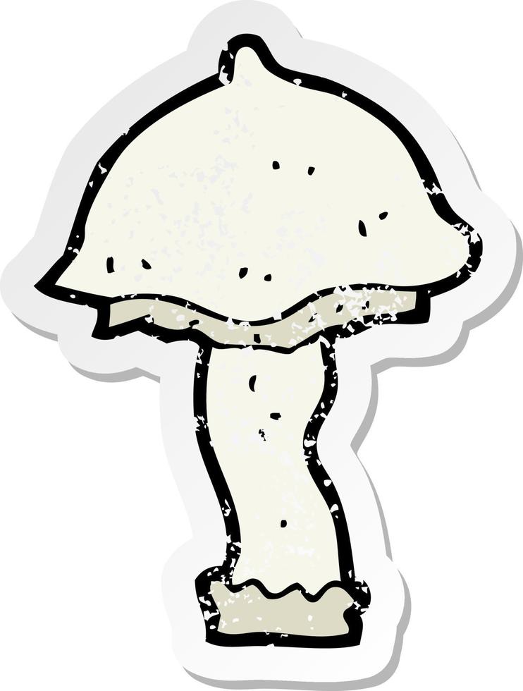 retro distressed sticker of a cartoon mushroom vector