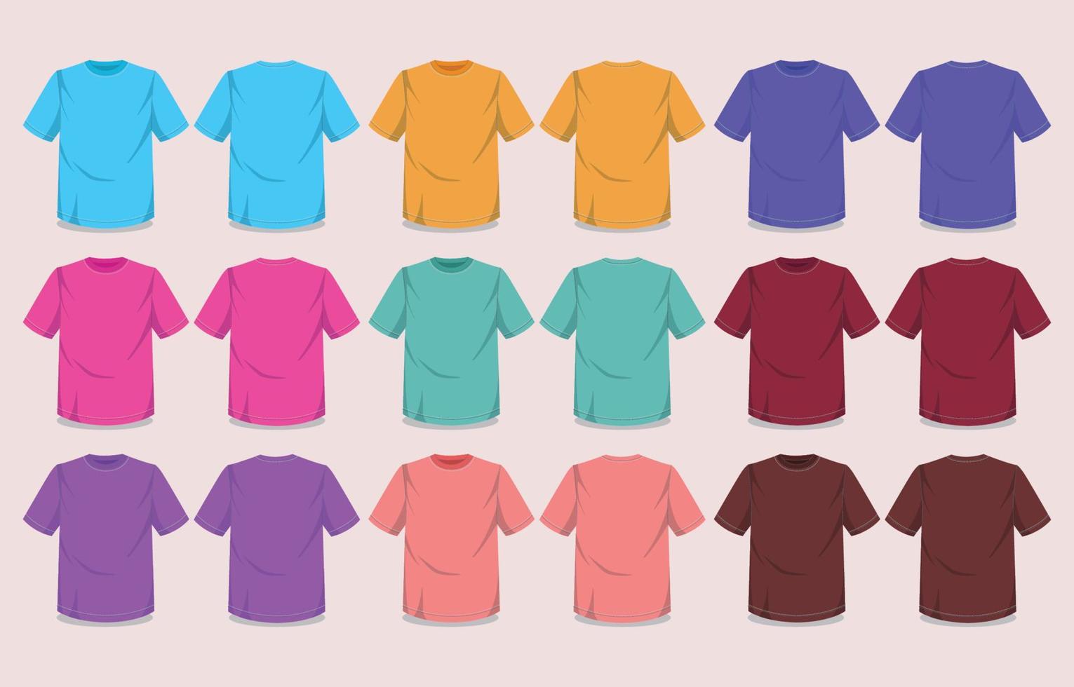 Flat Tshirt Mockup Set vector