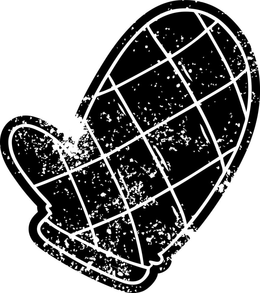 grunge icon drawing of an oven glove vector