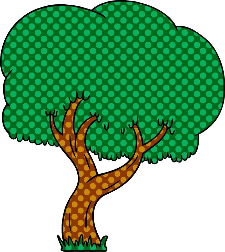 cartoon doodle of a summer tree vector