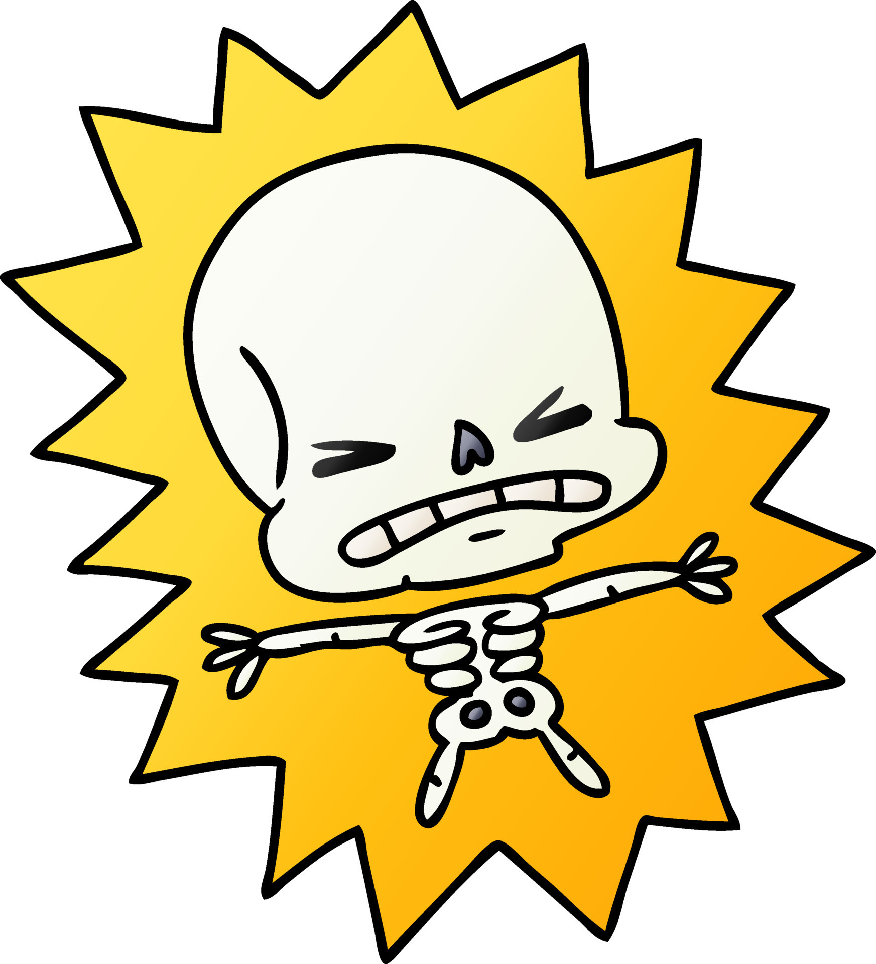 gradient cartoon of a scary skeleton 9564472 Vector Art at Vecteezy
