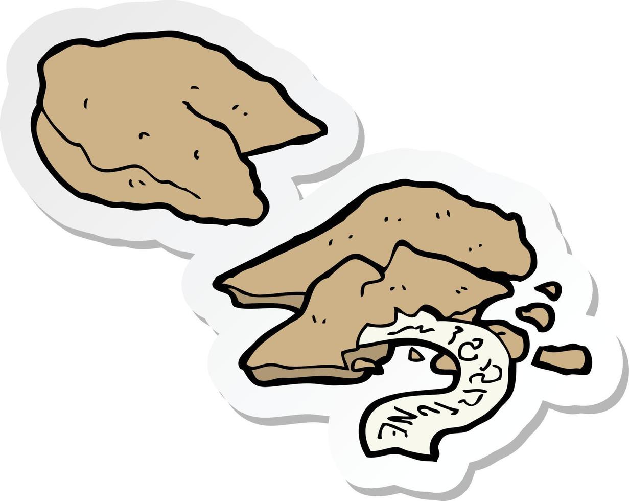 sticker of a cartoon fortune cookies vector