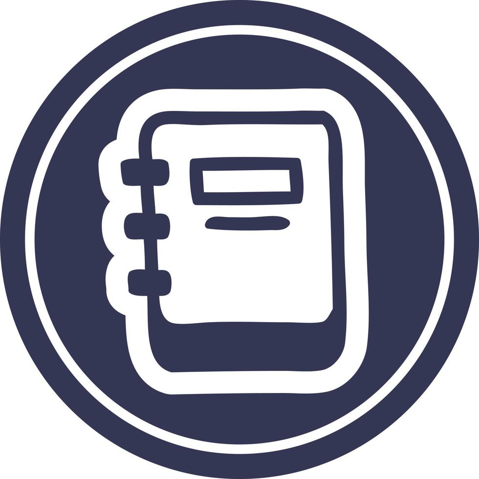 note book circular icon vector