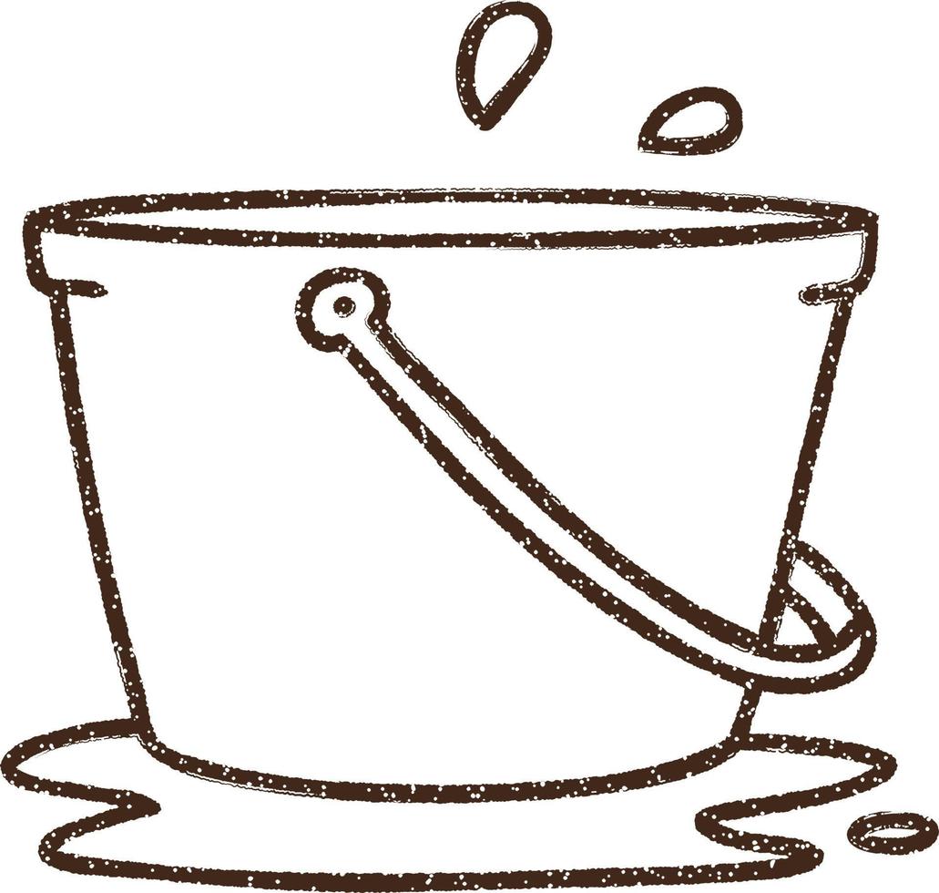 Wet Bucket Charcoal Drawing vector