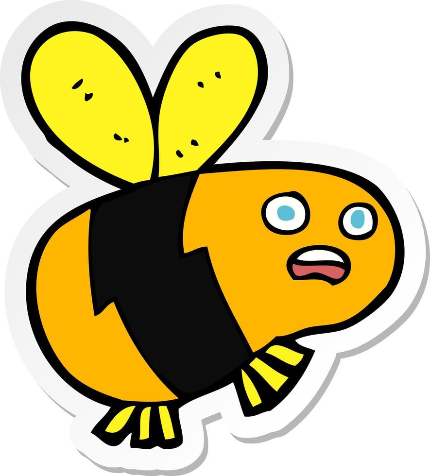 sticker of a cartoon bee vector