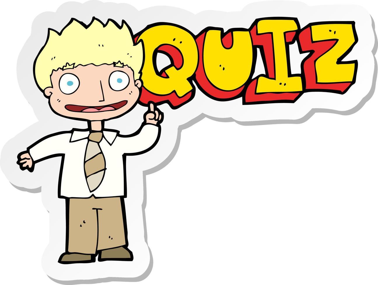 sticker of a quiz sign cartoon vector