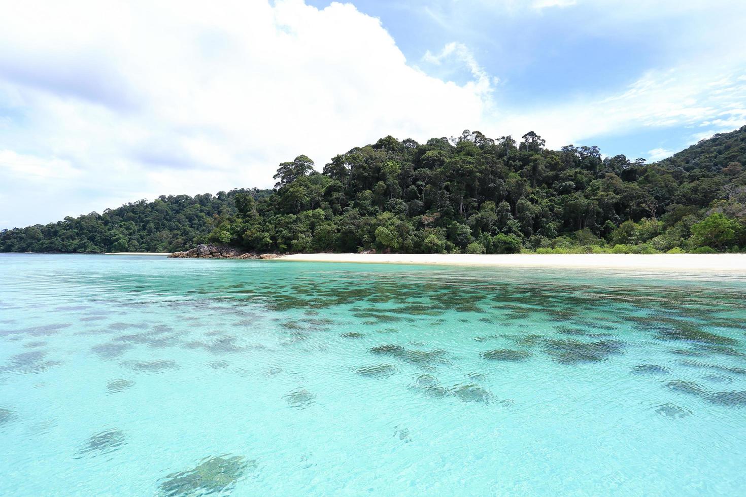 Beautiful sea and beach at tropical island photo