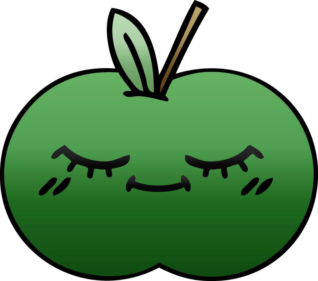 gradient shaded cartoon juicy apple vector