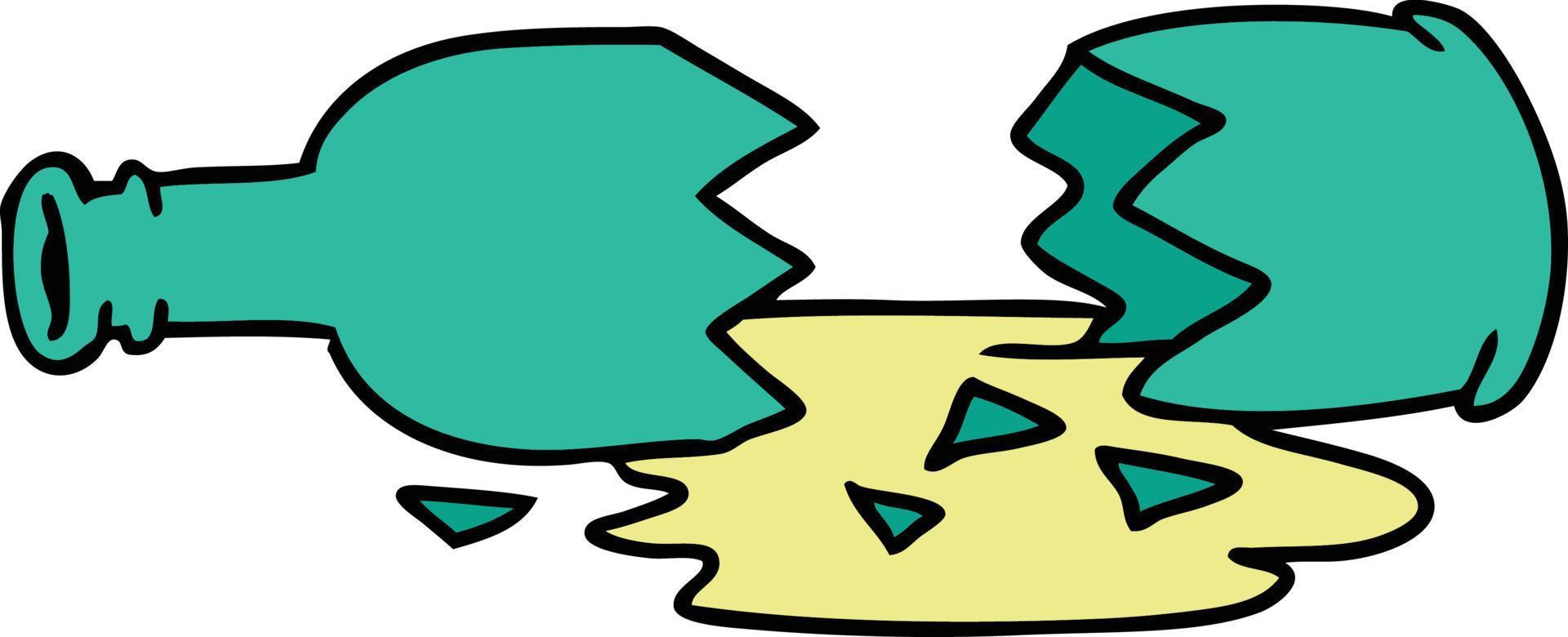 cartoon doodle of a broken bottle 9564855 Vector Art at Vecteezy