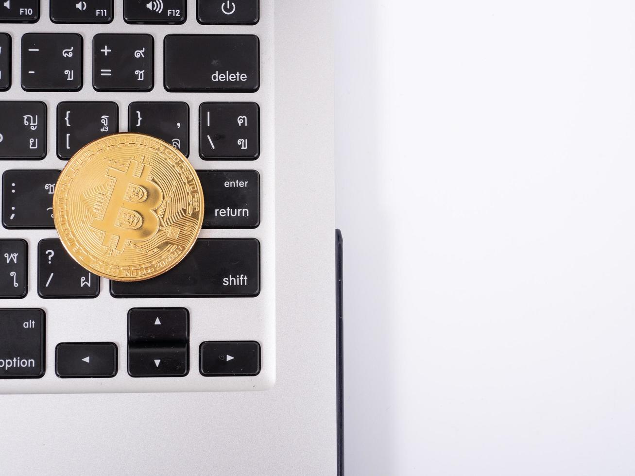 Bitcoin-Cash Digital cryptocurrency on notebook photo